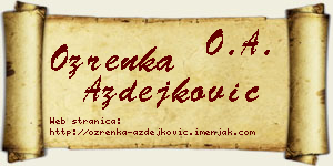 Ozrenka Azdejković vizit kartica